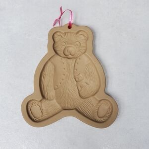Brown Bag Stoneware Shortbread Cookie Mold 1984 Teddy Bear Vintage